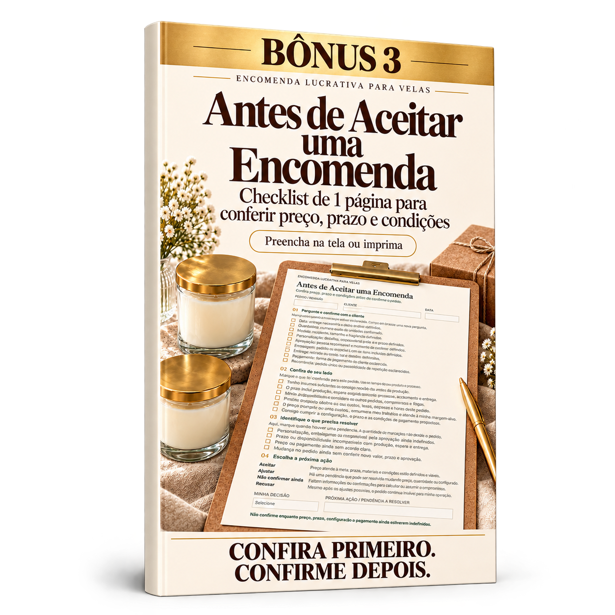 Capa do bônus Antes de Aceitar uma Encomenda